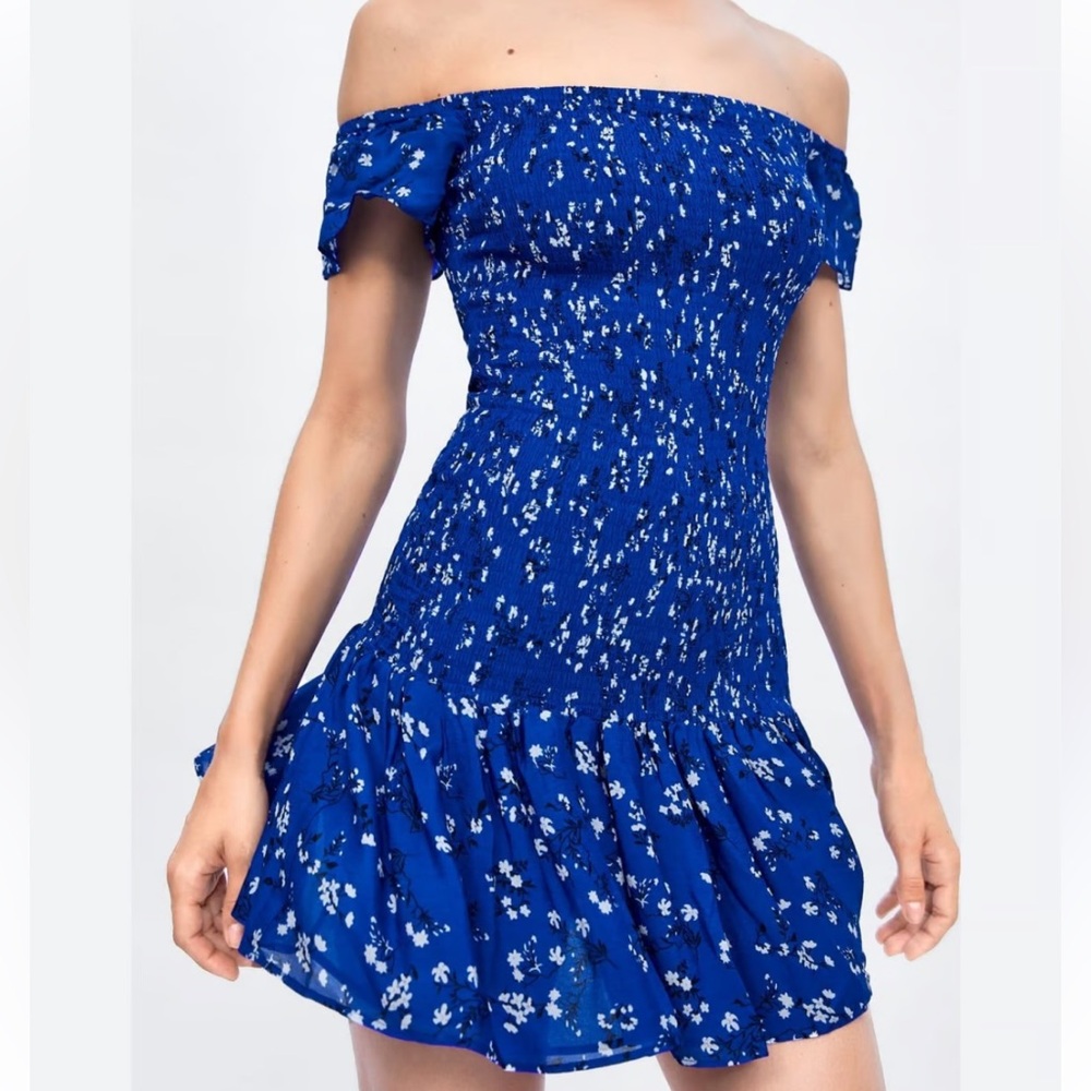 Zara blue floral dress